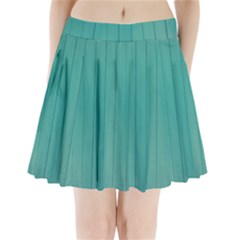 Green Surface  Pleated Mini Skirt