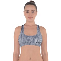 Ice Frost Crystals Cross Back Hipster Bikini Top  by artworkshop