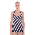  Zebra Pattern  Boyleg Halter Swimsuit  View1