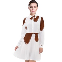 Chocolate Long Sleeve Chiffon Shirt Dress by nate14shop