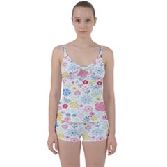 Graphic Art Tie Front Two Piece Tankini by nate14shop