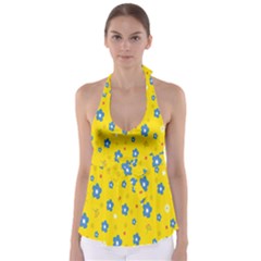 Floral Yellow Babydoll Tankini Top by nate14shop