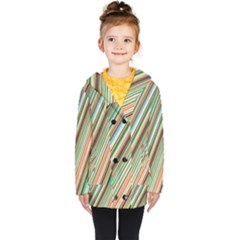 Stripe-colorful-cloth Kids  Double Breasted Button Coat by nate14shop