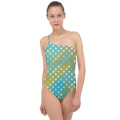 Abstract-polkadot 01 Classic One Shoulder Swimsuit by nate14shop