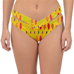 Banner-polkadot-yellow Double Strap Halter Bikini Bottom by nate14shop