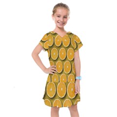 Oranges Slices  Pattern Kids  Drop Waist Dress by artworkshop