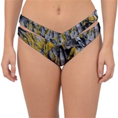 Rock Wall Crevices Geology Pattern Shapes Texture Double Strap Halter Bikini Bottom by artworkshop