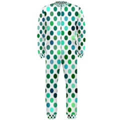 Polka-dot-green Onepiece Jumpsuit (men) by nate14shop