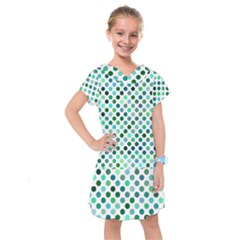 Polka-dot-green Kids  Drop Waist Dress by nate14shop