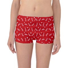 Christmas Pattern,love Red Boyleg Bikini Bottoms by nate14shop