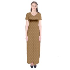 Template-wood Design Short Sleeve Maxi Dress