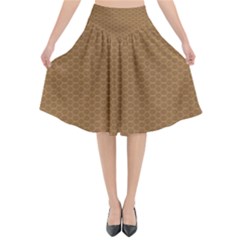 Template-wood Design Flared Midi Skirt