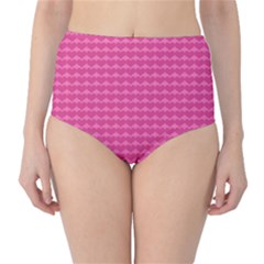 Abstract-pink Love Classic High-waist Bikini Bottoms by nateshop