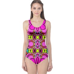 Abstract-karakkter One Piece Swimsuit by nateshop