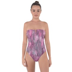 Abstract-pink Tie Back One Piece Swimsuit by nateshop