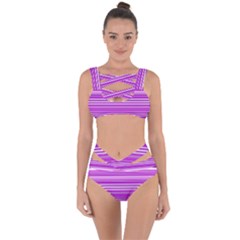 Pattern-purple Lines Bandaged Up Bikini Set  by nateshop