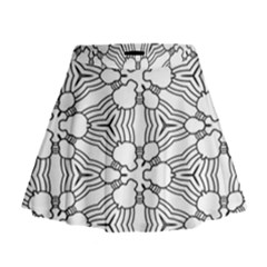 Pattern-white Mini Flare Skirt by nateshop