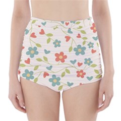  Background Colorful Floral Flowers High-waisted Bikini Bottoms by artworkshop