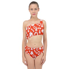 Orange Background Card Christmas  Spliced Up Two Piece Swimsuit by artworkshop