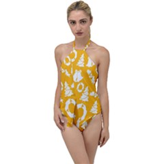 Card Christmas December Go With The Flow One Piece Swimsuit by artworkshop