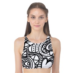 Seamless-pattern Love Karakter Tank Bikini Top by nateshop
