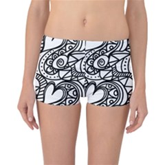 Seamless-pattern Love Karakter Reversible Boyleg Bikini Bottoms by nateshop