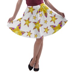 Isolated Transparent Starfish A-line Skater Skirt by Sapixe