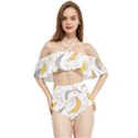 Seamless stylish pattern-with-fresh-yellow-bananas-background Halter Flowy Bikini Set  View1