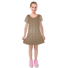 Background-chevron Chocolate Kids  Short Sleeve Velvet Dress by nateshop