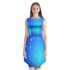 Background-blue Star Sleeveless Chiffon Dress   by nateshop