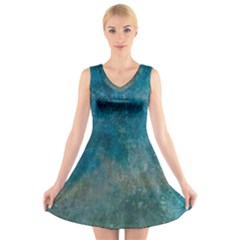  Pattern Design Texture V-neck Sleeveless Dress by artworkshop