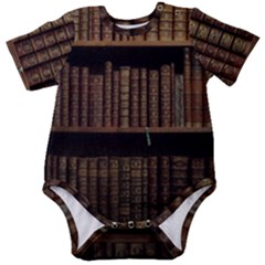 Books Covers Book Case Old Library Baby Short Sleeve Onesie Bodysuit by Amaryn4rt