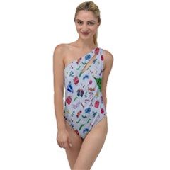 New Year Christmas Winter Watercolor To One Side Swimsuit by artworkshop