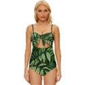 Leaves Foliage Twig Bush Plant Knot Front One-Piece Swimsuit View1