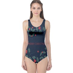 Merry Christmas Holiday Pattern  One Piece Swimsuit by artworkshop