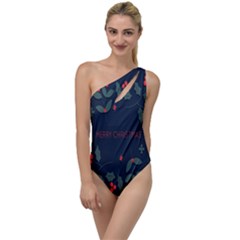 Merry Christmas Holiday Pattern  To One Side Swimsuit by artworkshop
