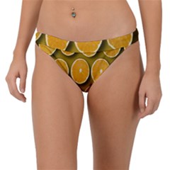 Orange Slices Cross Sections Pattern Band Bikini Bottom