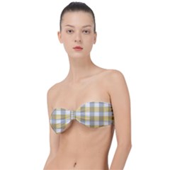 Grey Yellow Plaids Classic Bandeau Bikini Top  by ConteMonfrey
