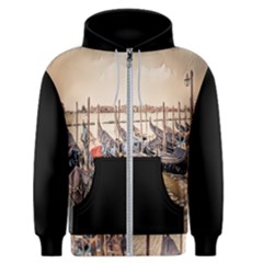 Black Several Boats - Colorful Italy  Men s Zipper Hoodie