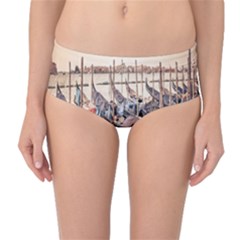 Black Several Boats - Colorful Italy  Mid-waist Bikini Bottoms by ConteMonfrey