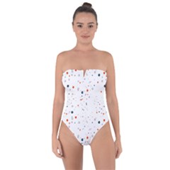 Background-round Spots Tie Back One Piece Swimsuit by nateshop