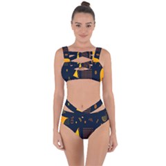 Abstract-geometric Bandaged Up Bikini Set  by nateshop