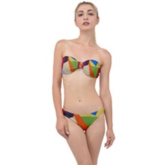 Illustration Colored Paper Abstract Background Classic Bandeau Bikini Set by Wegoenart