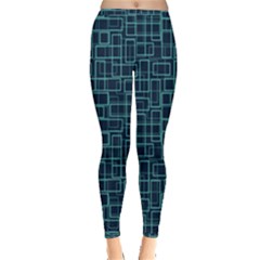 Abstract Illustration Background Rectangles Pattern Inside Out Leggings by Amaryn4rt