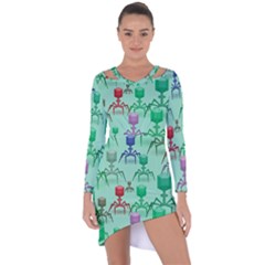 Bacteriophage Virus Army Asymmetric Cut-out Shift Dress by Amaryn4rt