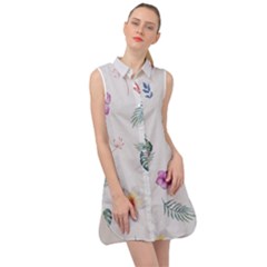 Template-flower Sleeveless Shirt Dress by nateshop