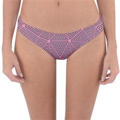 Triangle-line Pink Reversible Hipster Bikini Bottoms by nateshop