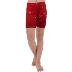 Stars-red Chrismast Kids  Lightweight Velour Capri Yoga Leggings by nateshop