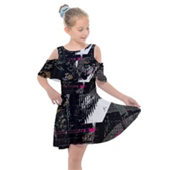 Grunge Witch Kids  Shoulder Cutout Chiffon Dress by MRNStudios