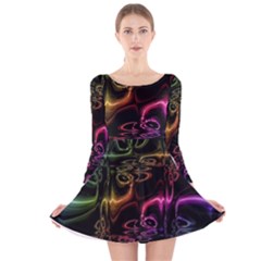 Patina Swirl Long Sleeve Velvet Skater Dress by MRNStudios